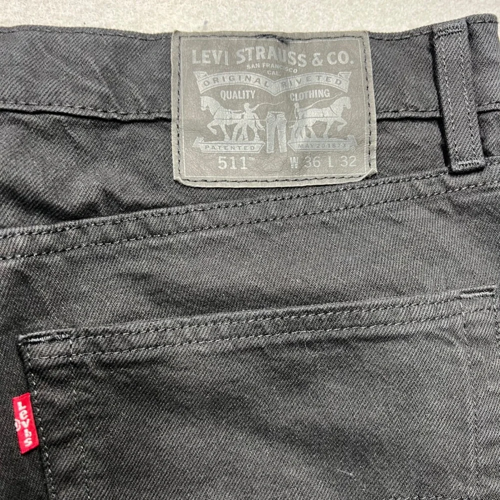 Levis 511 Slim Fit Distressed Black Jeans Mens W36 L32‎ 04511-4481 Denim
